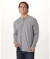 Mens Henley Long Sleeve OXFORD HEATHER
