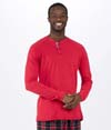 Mens Henley Long Sleeve TRUE RED