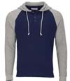 Mens Waffle Knit Hoodie NAVY/OXFORD HEATHER