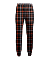 Adult Flannel Jogger BLACK/ORANGE VARSITY PLAID