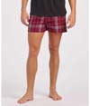 Mens Flannel Short GARNET/BLACK PLAID