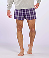 Mens Flannel Short PURPLE/WHITE PLAID