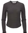 Waffle Knit Long Sleeve Tee CHARCOAL HEATHER