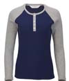 Waffle Knit Henley NAVY/OXFORD HEATHER