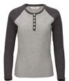 Waffle Knit Henley OXFORD HEATHER/CHARCOAL