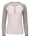 Waffle Knit Henley PINK SERENITY/OXFORD HEATHER