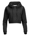 Womens Fleece Cropped Hood CHARCOAL HEATHER