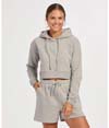Womens Fleece Cropped Hood OXFORD HEATHER