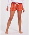 Women's Flannel Short BURNT ORANGE KINGSTON PLAID