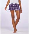 Women's Flannel Short PURPLE/WHITE PLAID