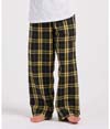 Youth Polyester Flannel Pant BLACK/GOLD PLAID