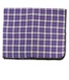 Premium Flannel Blanket PURPLE/WHITE PLAID