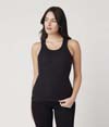 Womens Fitted 2x1 Rib Tank BLACK