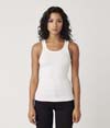 Womens Fitted 2x1 Rib Tank WHITE