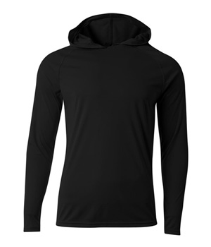 Youth Long Sleeve Hooded Tee BLACK