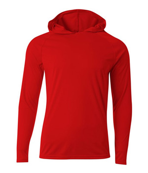 Youth Long Sleeve Hooded Tee SCARLET