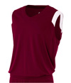 Youth V-Neck Muscle MAROON/WHITE