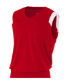 Youth V-Neck Muscle SCARLET RED/WHITE