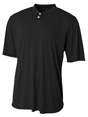 Youth Tek 2-Button Henley BLACK