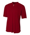 Youth Tek 2-Button Henley CARDINAL