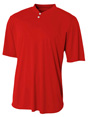 Youth Tek 2-Button Henley SCARLET RED