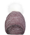 Faux Fur Pom Beanie MAROON/WHITE
