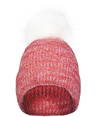 Faux Fur Pom Beanie RED/WHITE