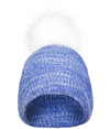 Faux Fur Pom Beanie ROYAL/WHITE