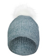 Faux Fur Pom Beanie STORM/WHITE