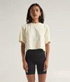 Womens Garment Dye Crop Top CREAM