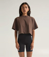 Womens Garment Dye Crop Top MOCHA