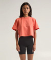 Womens Garment Dye Crop Top PEACH