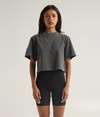 Womens Garment Dye Crop Top SHADOW