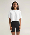 Womens Garment Dye Crop Top WHITE