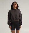 Womens Garment Dye Crop Hoodie SHADOW