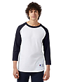 Adult Raglan Baseball T-Shirt WHITE/NAVY