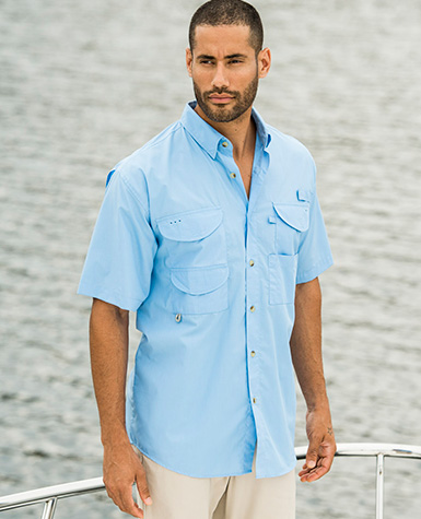 ZP2287 HILTON Short Sleeve Fishing Shirt * 60% cotton/40% polyester ...